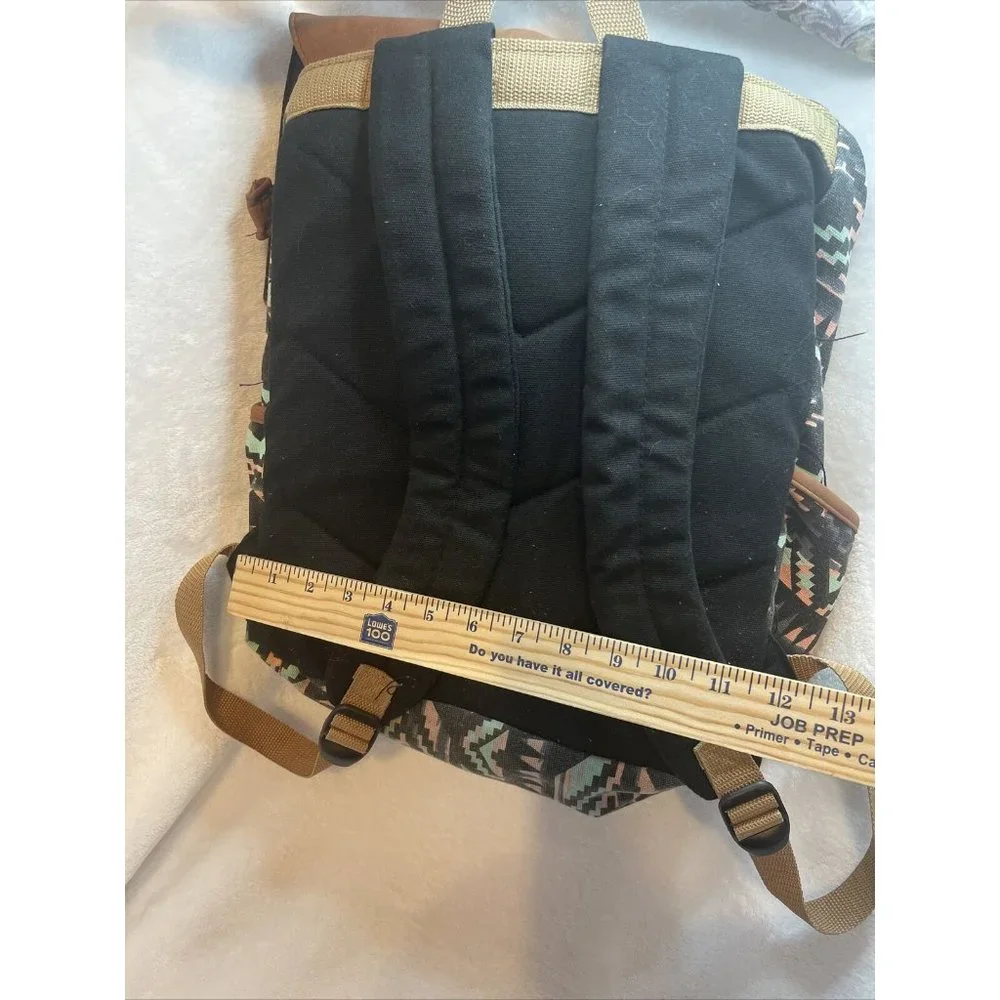 Backpack Bag Aztec Print Zipper Snaps‎ Hook & Loop Adjustable